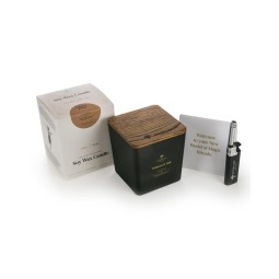 Aromatherapy Soy Wax Candle Black/Gold 450g.