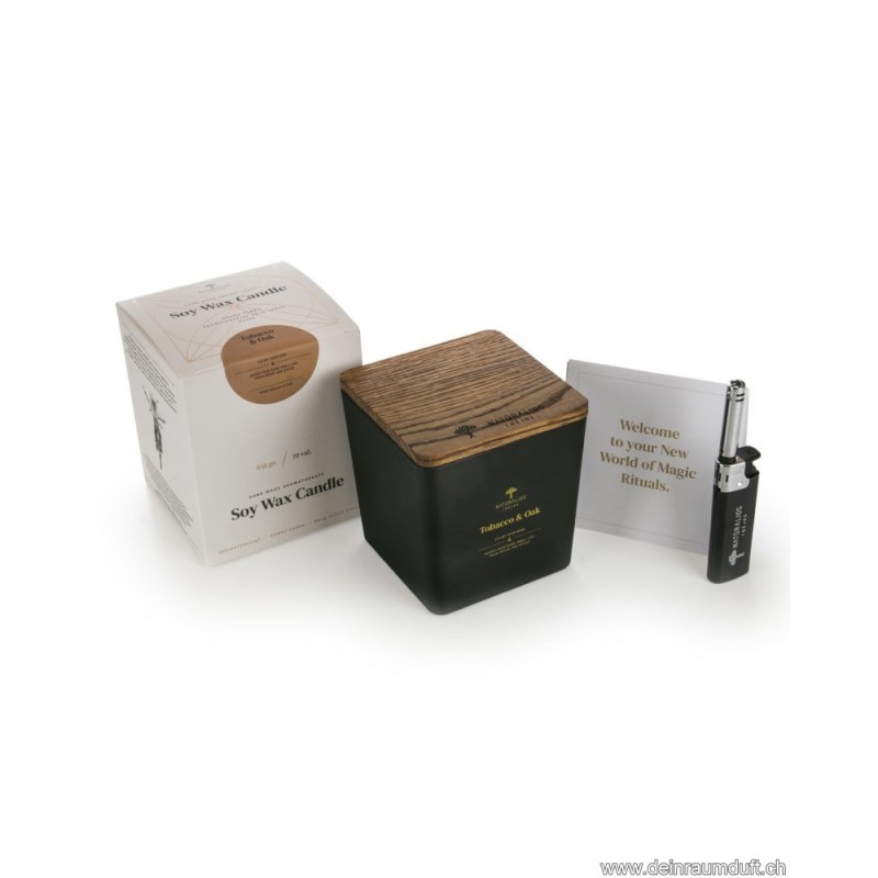 Bougie de cire de soja aromathérapie Black/Gold 450g.