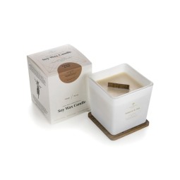 Bougie de cire de soja aromathérapie White/Gold 450g.